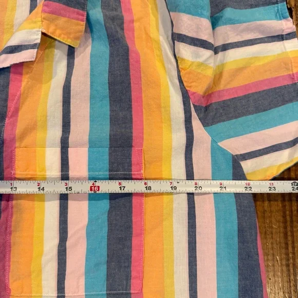 Gap Body Striped Button Down Shirt – XL – Lightweight Cotton Blend Rainbow - Picture 6 of 7